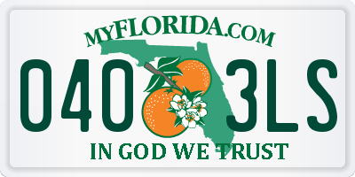 FL license plate 0403LS