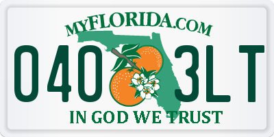 FL license plate 0403LT