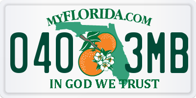 FL license plate 0403MB