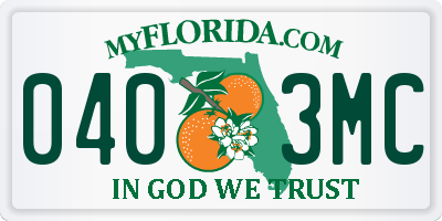 FL license plate 0403MC