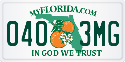 FL license plate 0403MG