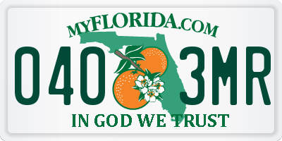 FL license plate 0403MR