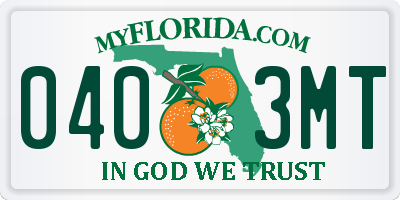 FL license plate 0403MT