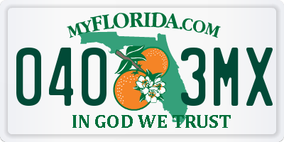 FL license plate 0403MX
