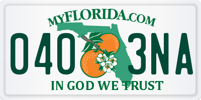 FL license plate 0403NA