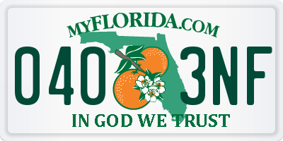 FL license plate 0403NF