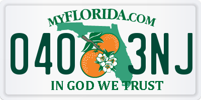 FL license plate 0403NJ