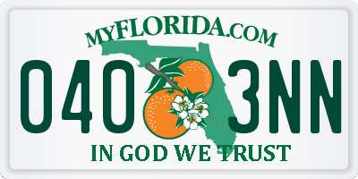 FL license plate 0403NN