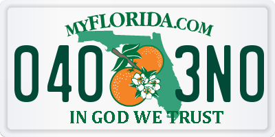 FL license plate 0403NO