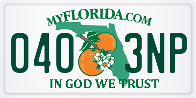 FL license plate 0403NP