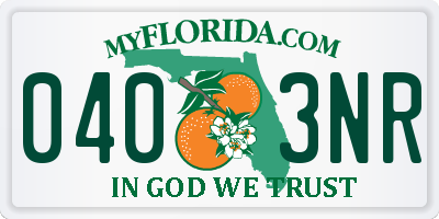 FL license plate 0403NR