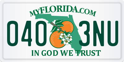FL license plate 0403NU