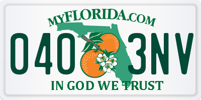 FL license plate 0403NV