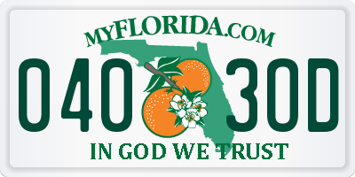 FL license plate 0403OD