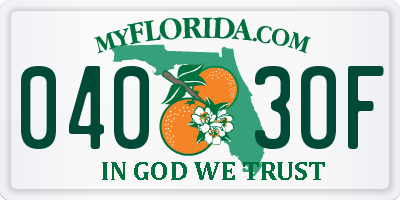 FL license plate 0403OF
