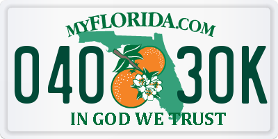 FL license plate 0403OK