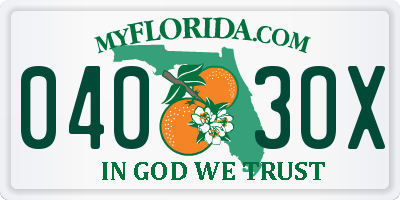 FL license plate 0403OX