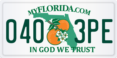 FL license plate 0403PE