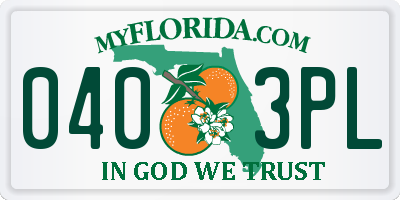 FL license plate 0403PL