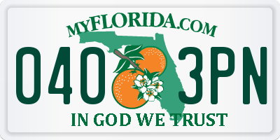 FL license plate 0403PN