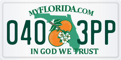 FL license plate 0403PP
