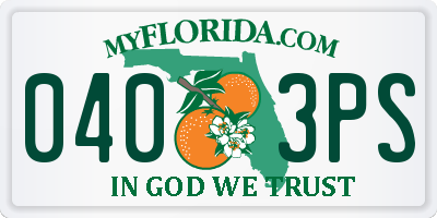 FL license plate 0403PS