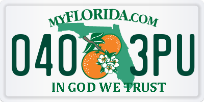 FL license plate 0403PU