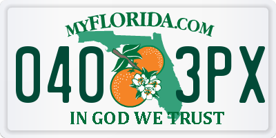 FL license plate 0403PX