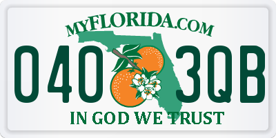 FL license plate 0403QB