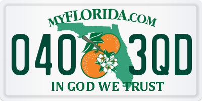 FL license plate 0403QD