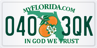 FL license plate 0403QK