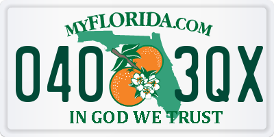 FL license plate 0403QX