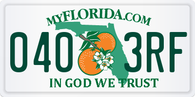 FL license plate 0403RF