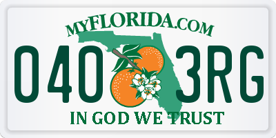 FL license plate 0403RG