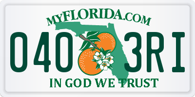 FL license plate 0403RI