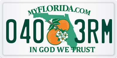 FL license plate 0403RM