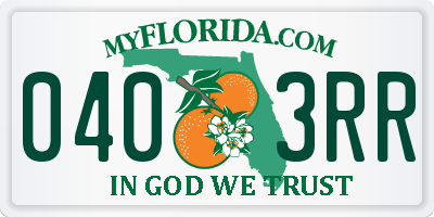 FL license plate 0403RR