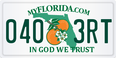 FL license plate 0403RT