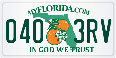 FL license plate 0403RV