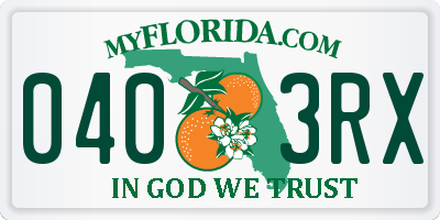 FL license plate 0403RX