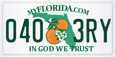 FL license plate 0403RY