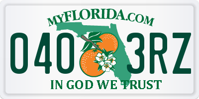 FL license plate 0403RZ