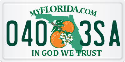 FL license plate 0403SA