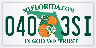 FL license plate 0403SI
