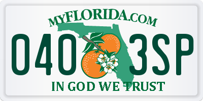 FL license plate 0403SP