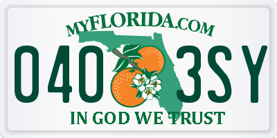 FL license plate 0403SY