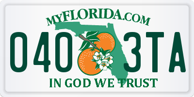 FL license plate 0403TA