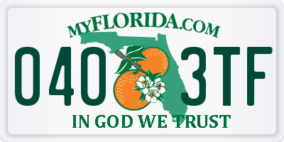 FL license plate 0403TF