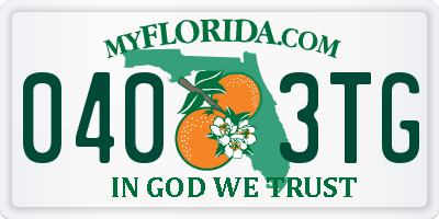FL license plate 0403TG
