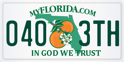 FL license plate 0403TH